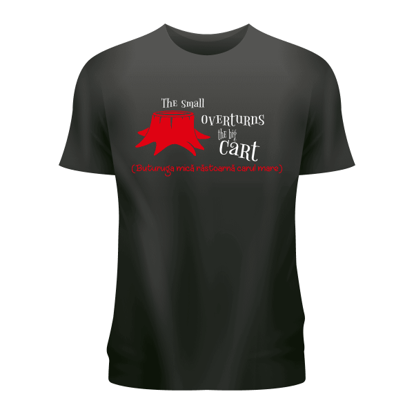 3a-n Tricou personalizat negru ,,buturuga mica rastoarna carul mare''