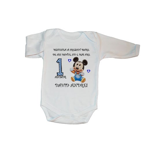 Body-personalizat-1-an-Mickey-Mouse Set tricouri personalizate familie Mickey M