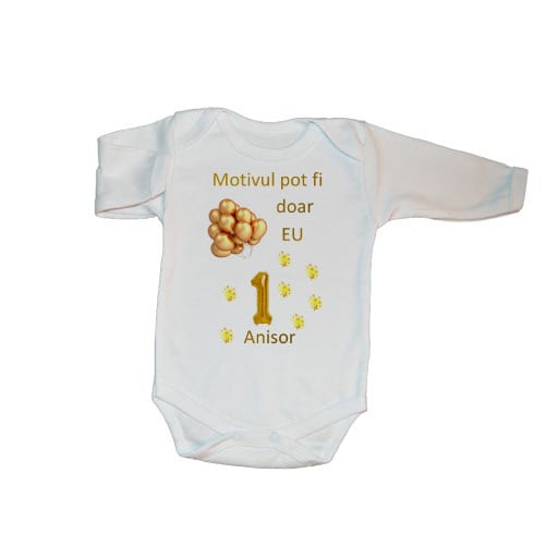 Body-personalizat-1-an-auriu Set tricouri personalizate familie 1st year auriu