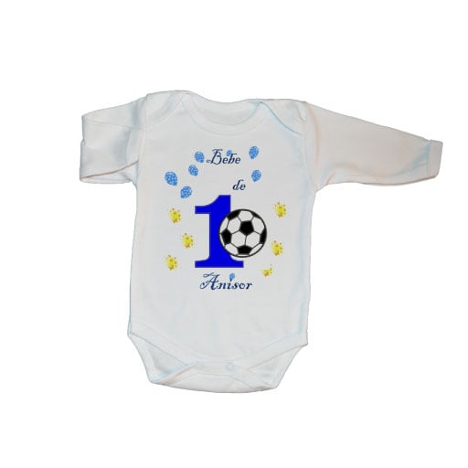 Body-personalizat-1-an-minge-fotbal Set tricouri personalizate familie 1st year minge de fotbal