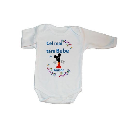 Body-personalizat-1-an-stelute-colorate Set tricouri personalizate familie 1st year stelute colorate