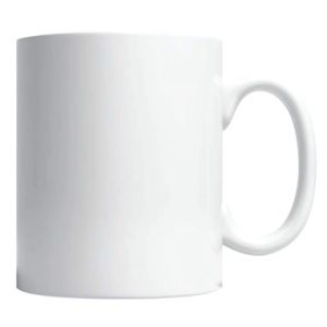 Cană albă personalizată pentru ceai sau cafea.