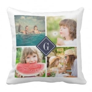 Perna albă cu imagini personalizate, ideală pentru decor sau cadou special.