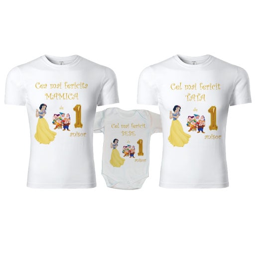 set-tricouri-personalizate-1-an-alba-ca-zapada Set tricouri personalizate familie 1st year Alba ca Zapada