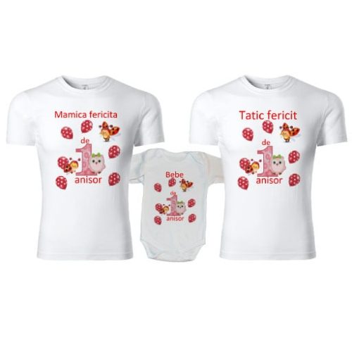 Set tricouri personalizate familie 1st year buburuza si puisor