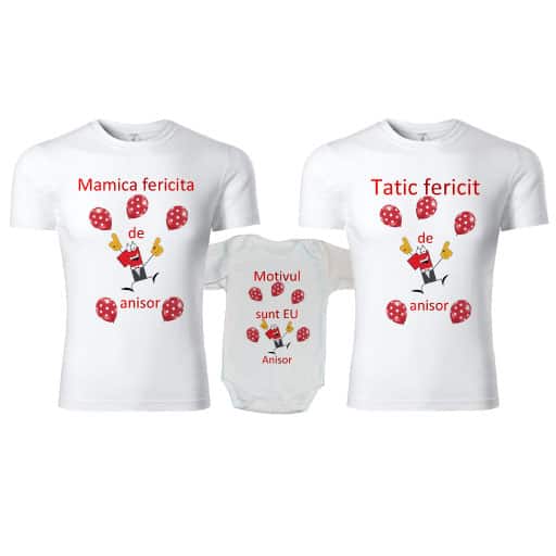 set-tricouri-personalizate-familie-1st-year-rosu Set tricouri personalizate familie 1st year rosu