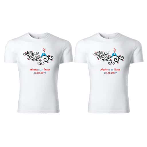 set-tricouri-personalizate-save-the-date-rosu-albastru Set 2 tricouri personalizate Save the Date - mov