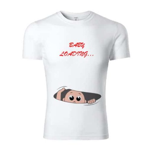 Tricou personalizat gravida - baby loading - rosu
