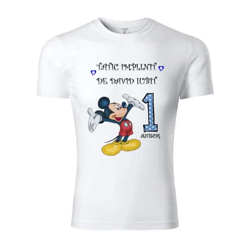 tricou-personalizat-tata-1-an-Mickey-Mouse Set tricouri personalizate familie Mickey M