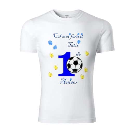 tricou-personalizat-tata-1-an-minge-fotbal Set tricouri personalizate familie 1st year minge de fotbal