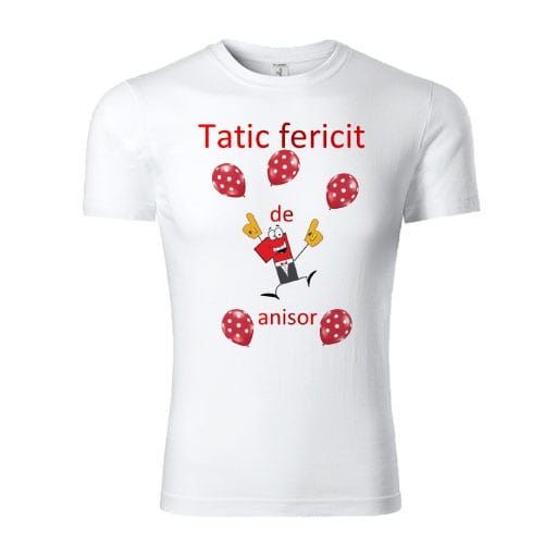 tricou-personalizat-tata-1-an-rosu Set tricouri personalizate familie 1st year rosu
