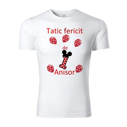 tricou-personalizat-tata-1-an-rosu-cu-negru Set tricouri personalizate familie 1st year rosu cu negru