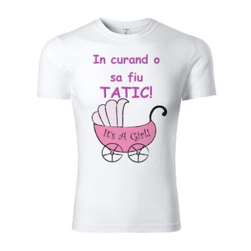 Tricou personalizat tatic fetita - carucior roz