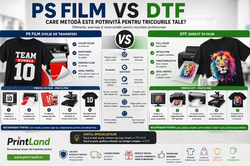Siguranță și calitate în imprimare: diferențele dintre PS Film și DTF pentru proiecte profesio.