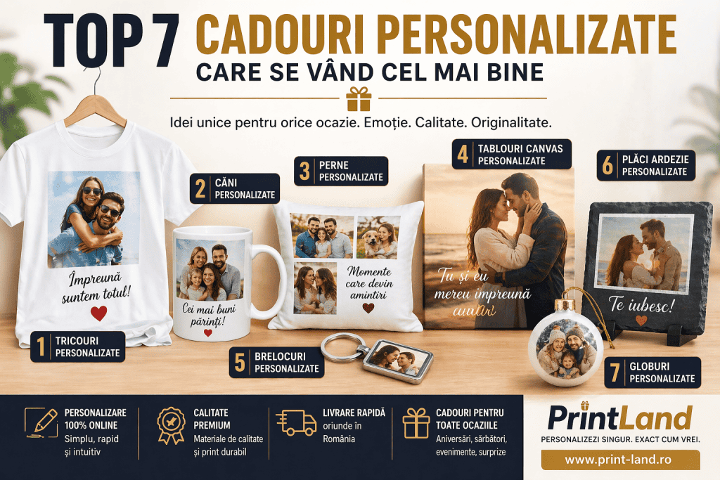 Cadouri personalizate unice pentru orice ocazie, calitate premium și livrare rapidă în România.