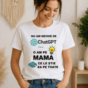 Nu am nevoie de ChatGPT o am pe mama, ce le știe ea pe toate - tricou personalizat pentru mame, cado.