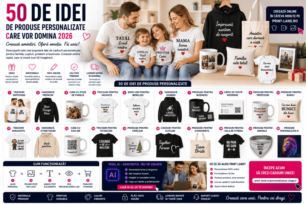 Personalizate cani și obiecte cu 50 de idei unice pentru cadouri speciale 2026. Descoperă colecția n.