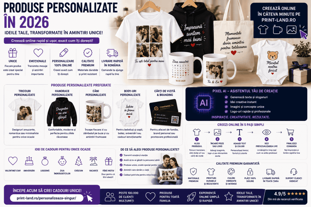 Cărți personalizate unice pentru 2026, cadouri speciale și personalizate pentru orice ocazie.