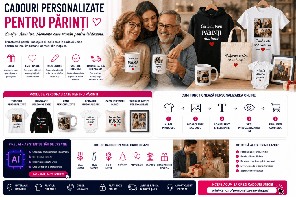 Cadouri personalizate pentru părinți, idei unice și emoționante pentru zile speciale și ocazii speci.