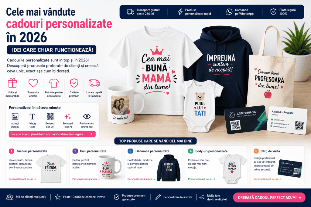 Cadouri personalizate pentru mame, profesori și familie, idei unice pentru 2026.
