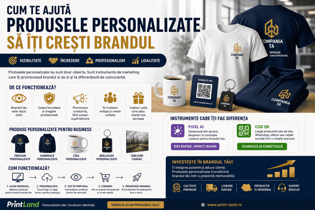 Produse personalizate pentru branding și marketing eficient, calitate superioară.