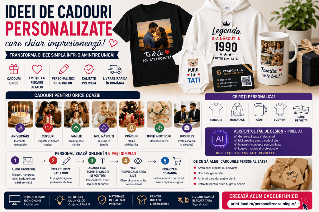 Butoane personalizate pentru cadouri unice și speciale, ideale pentru orice ocazie.