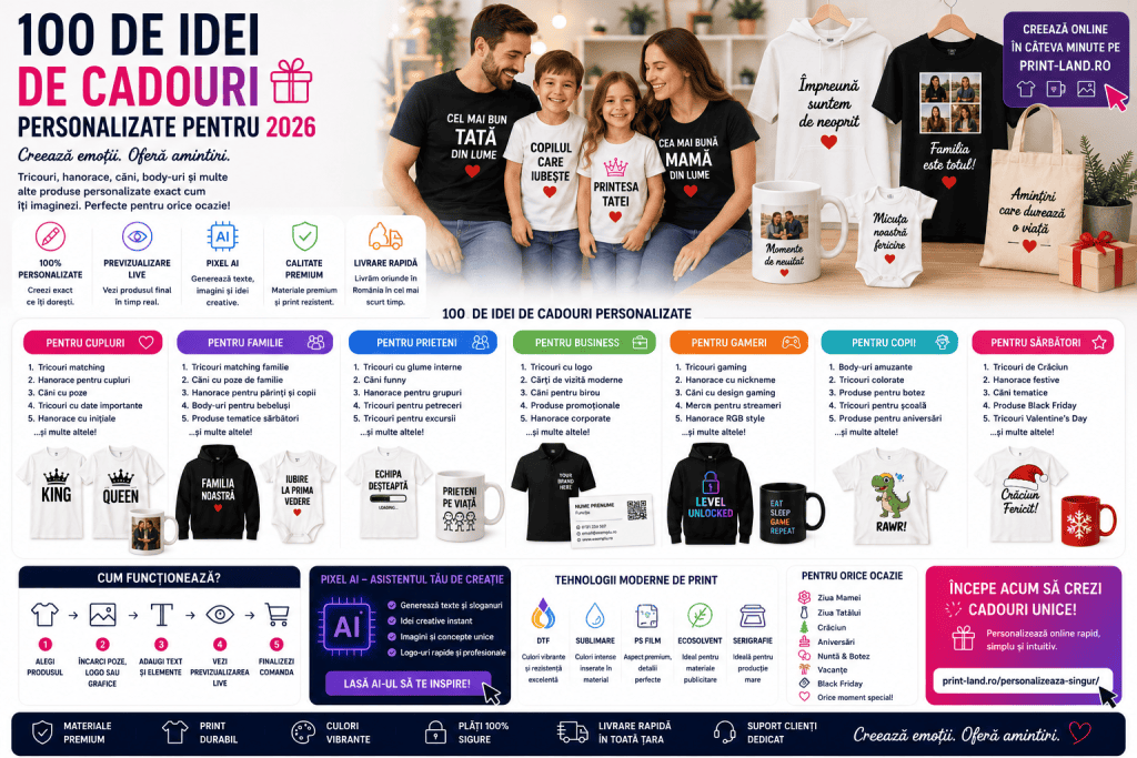 Personalizat pentru cadouri unice, imprimeuri personalizate și idei creative pentru orice ocazie spe.